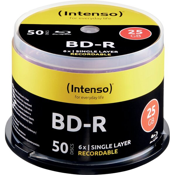 4034303033102 - Cakebox DVD Blu-ray 12cm 1x50 Intenso BD-R 25GB 6x Speed Cakebox 5001115 4034303033102