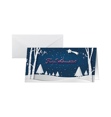 25 SIGEL Weihnachtskarten Pop-up winter Landscape DIN lang