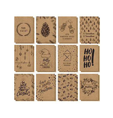 SIGEL Weihnachtspostkarten-Set Natural Christmas 24 Stück DIN A6