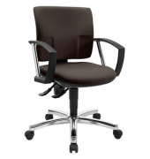 Topstar Bürostuhl Pro 30 chrom, PU39AG08 Stoff braun, Gestell chrom