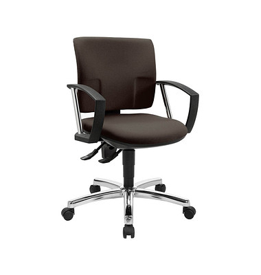 Topstar Bürostuhl Pro 30 chrom, PU39AG08 Stoff braun, Gestell chrom