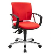 Topstar Bürostuhl Pro 30 chrom, PU39AG21 Stoff rot, Gestell chrom