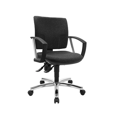 Topstar Bürostuhl Pro 30 chrom, PU39AG22 Stoff anthrazit, Gestell chrom