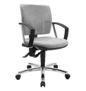 Topstar Bürostuhl Pro 30 chrom, PU39AG23 Stoff grau, Gestell chrom