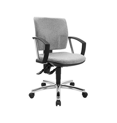 Topstar Bürostuhl Pro 30 chrom, PU39AG23 Stoff grau, Gestell chrom