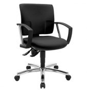 Topstar Bürostuhl Pro 30 chrom, PU39AG20 Stoff schwarz, Gestell chrom