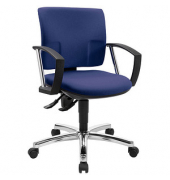 Topstar Bürostuhl Pro 30 chrom, PU39AG26 Stoff blau, Gestell chrom