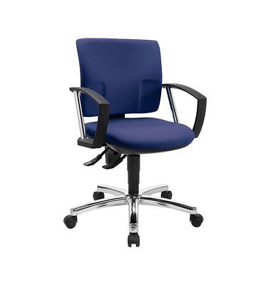 Topstar Bürostuhl Pro 30 chrom, PU39AG26 Stoff blau, Gestell chrom