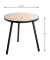 Beistelltisch 24465, 52cm (H), 50x50cm (BxT), rund, bergen-eiche / schwarz