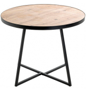 Beistelltisch 24466, 37cm (H), 40x40cm (BxT), rund, bergen-eiche / schwarz