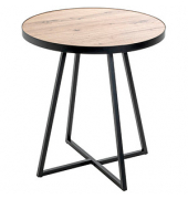 Beistelltisch 25445, 52cm (H), 48x48cm (BxT), rund, eiche / schwarz