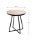 Beistelltisch 25445, 52cm (H), 48x48cm (BxT), rund, eiche / schwarz