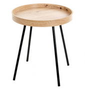 Beistelltisch 25485, 45cm (H), 40x40cm (BxT), rund, eiche / schwarz