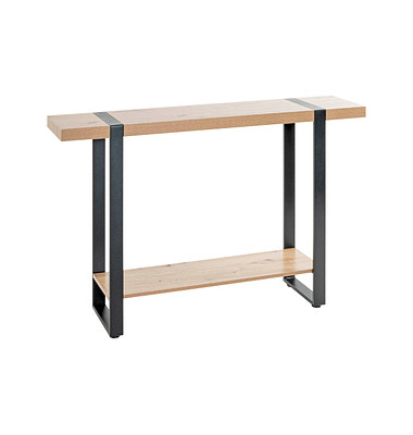 Konsolentisch 37401, 82cm (H), 120x30cm (BxT), rechteckig, bergen-eiche / schwarz
