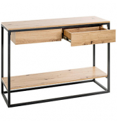 Konsolentisch 37478, 75cm (H), 100x35cm (BxT), rechteckig, bergen-eiche / schwarz