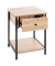 Beistelltisch 37480, 55cm (H), 40x40cm (BxT), quadratisch, bergen-eiche / schwarz