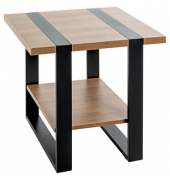 Beistelltisch 47177, 45cm (H), 45x45cm (BxT), quadratisch, bologna-eiche / schwarz