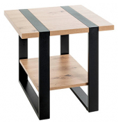 Beistelltisch 47477, 45cm (H), 45x45cm (BxT), quadratisch, eiche / schwarz
