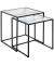 Beistelltisch 47530, 44/49cm (H), 40/45cmx40/45cm (BxT), quadratisch, transparent / schwarz