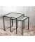 Beistelltisch 47530, 44/49cm (H), 40/45cmx40/45cm (BxT), quadratisch, transparent / schwarz