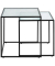 Beistelltisch 47530, 44/49cm (H), 40/45cmx40/45cm (BxT), quadratisch, transparent / schwarz