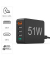 hama 5in1 USB-Ladestation schwarz 1,2 m, 51 Watt
