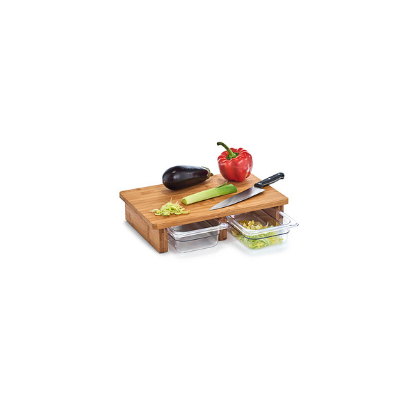 4003368251783 - Schneidebrett Bambus Mit zwei praktischen Auffangschalen aus robustem Kunststoff Maße 405 x 26 x 88 cm 4003368251783 - Schneidebrett Bambus Mit zwei praktischen Auffangschalen aus robustem Kunststoff Maße 405 x 26 x 88 cm