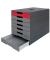 DURABLE Schubladenbox IDEALBOX PLUS  graurot 776303, DIN C4 mit 7 Schubladen