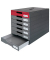 DURABLE Schubladenbox IDEALBOX PLUS  graurot 776303, DIN C4 mit 7 Schubladen
