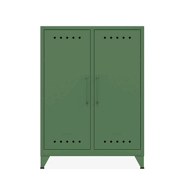 BISLEY Sideboard Fern Middle, FERMID623 olivgrün 6 Fachböden 80,0 x 40,0 x 110,0 cm