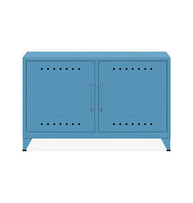 BISLEY Sideboard Fern Cabby, FERCAB605 blau 4 Fachböden 114,0 x 40,0 x 72,5 cm