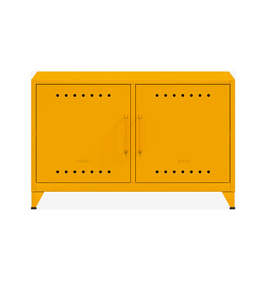 BISLEY Sideboard Fern Cabby, FERCAB642 gelb 4 Fachböden 114,0 x 40,0 x 72,5 cm