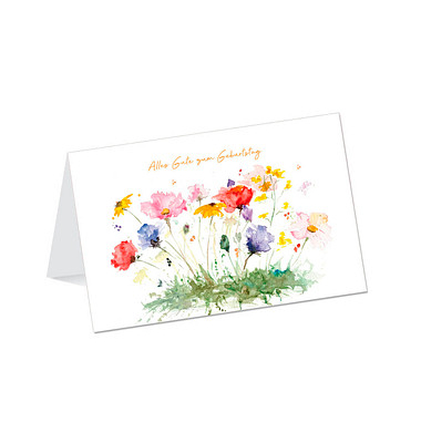 Geburtstagskarten Blumenwiese LU2534 17,5cm x 11,5cm (BxH) 300g Motiv Chromopapier FSC