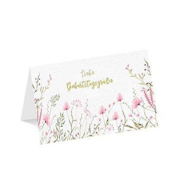 Geburtstagskarten rosa Blumen LU2519 17,5cm x 11,5cm (BxH) 300g Motiv Chromopapier FSC