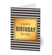 Geburtstagskarten Happy Birthday LUBI44 11,5cm x 17,5cm (BxH) 300g gold/schwarz Chromopapier FSC