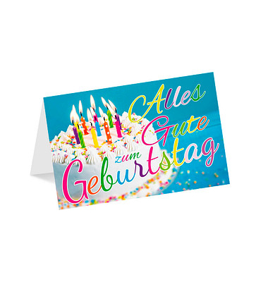 Geburtstagskarten Torte bunt LU1832 17,5cm x 11,5cm (BxH) 300g Motiv Chromopapier FSC