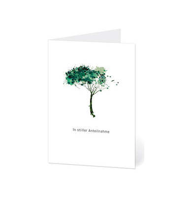 Trauerkarten Baum LU2330 11,5cm x 17,5cm (BxH) 300g Motiv Chromopapier FSC