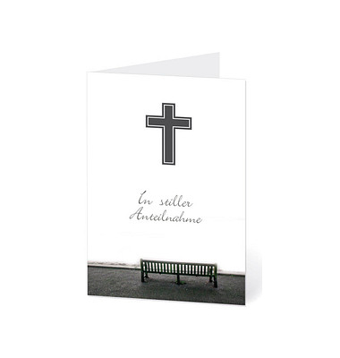Trauerkarten leere Bank LU1434 11,5cm x 17,5cm (BxH) 300g Motiv Chromopapier FSC