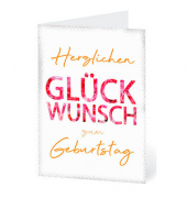 Geburtstagskarten Schrift LUBI42 11,5cm x 17,5cm (BxH) 300g schrift Chromopapier FSC