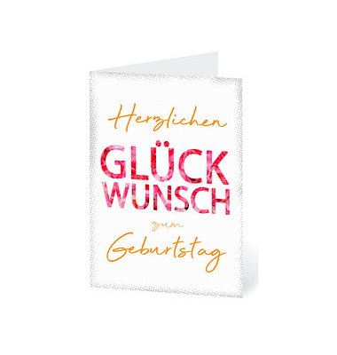 Geburtstagskarten Schrift LUBI42 11,5cm x 17,5cm (BxH) 300g schrift Chromopapier FSC