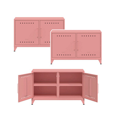 Sideboards Fern Cabby, FERCAB620P3 pastelpink 4 Fachböden 114,0 x 40,0 x 72,5 cm