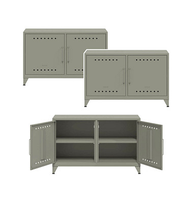 Sideboards Fern Cabby, FERCAB645P3 lichtgrau 4 Fachböden 114,0 x 40,0 x 72,5 cm