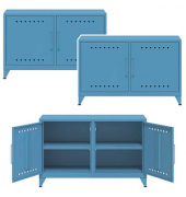 Sideboards Fern Cabby, FERCAB605P3 blau 4 Fachböden 114,0 x 40,0 x 72,5 cm