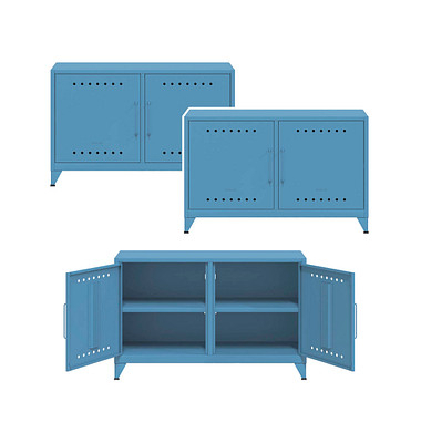 Sideboards Fern Cabby, FERCAB605P3 blau 4 Fachböden 114,0 x 40,0 x 72,5 cm