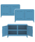 Sideboards Fern Cabby, FERCAB605P3 blau 4 Fachböden 114,0 x 40,0 x 72,5 cm