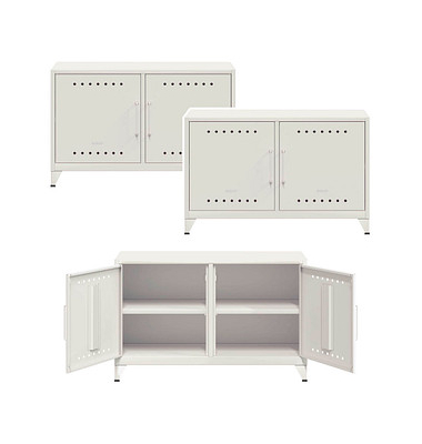 Sideboards Fern Cabby, FERCAB696P3 verkehrsweiß 4 Fachböden 114,0 x 40,0 x 72,5 cm