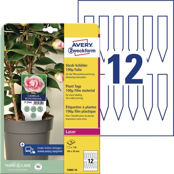 4004182335406 - Steckschilder Folie 190µ 100x20mm 10 Blatt weiß matt mikroperforiert 4004182335406 Avery Zweckform 120 Stück