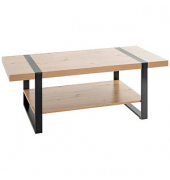 Couchtisch, 45cm (H), 120x60cm (BxT), rechteckig, eiche / schwarz