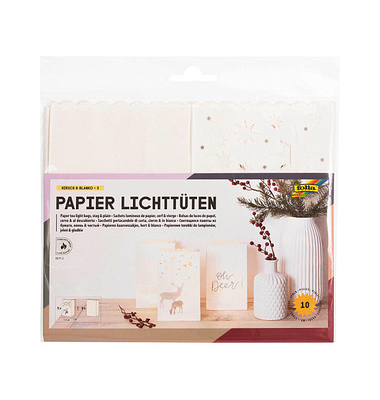 Papiertüten für Tischlichter weiß Papier-Lichttüten