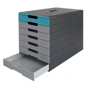 Schubladenbox IDEALBOX PLUS  graublau 776306, DIN C4 mit 7
